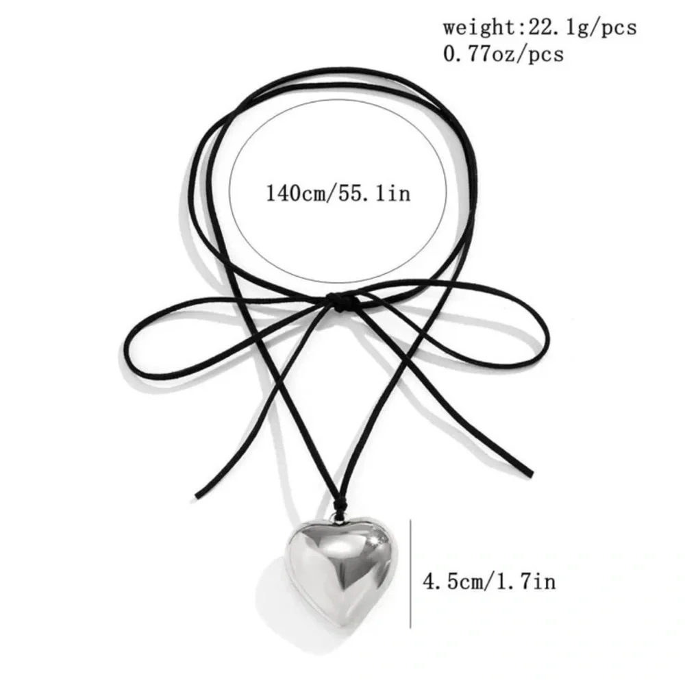 Silver Heart Pendant Necklace - Picture 5 of 5